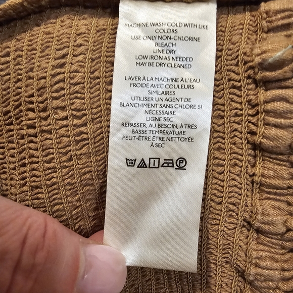 Beige Anthropologie Maeve Women's Ruffled Smocked Crop Top - Picture 7 of 7